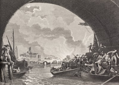 Der Große Brand von London, 1666, aus 